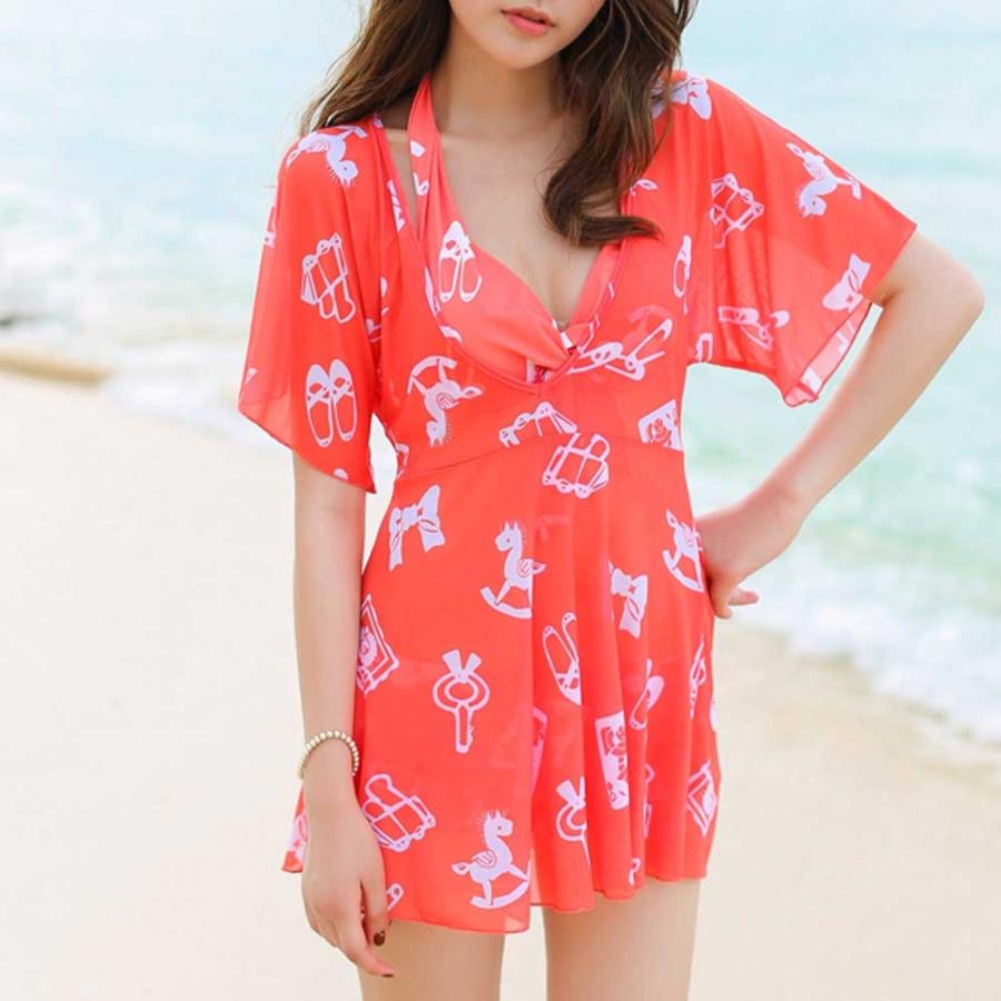 【3点セット】ビキニ ワンピース付き パンツ レディース ワンピース ガーリー ビキニ 水着 体系カバー スイムウエア 海 リゾート |  | 03