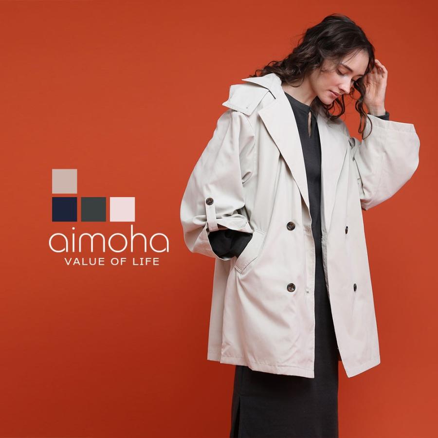 トレンチコート ショート トレンチ レディース トレンチジャケット スプリングコート 春コート ロールアップ 春 秋 ネイビー フード取外し可能 Bell Yama62br9612a Aimoha アイモハ Yahoo 店 通販 Yahoo ショッピング