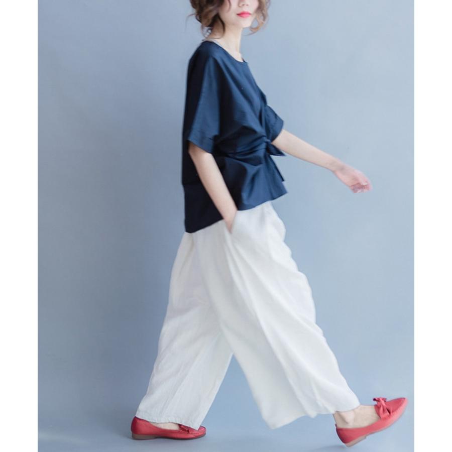 コットンワイドパンツ シャンブレー デニム ワイドパンツ ロングワイドパンツ ガウチョ レディース ガウチョパンツ　ベイカーパンツ |  | 01