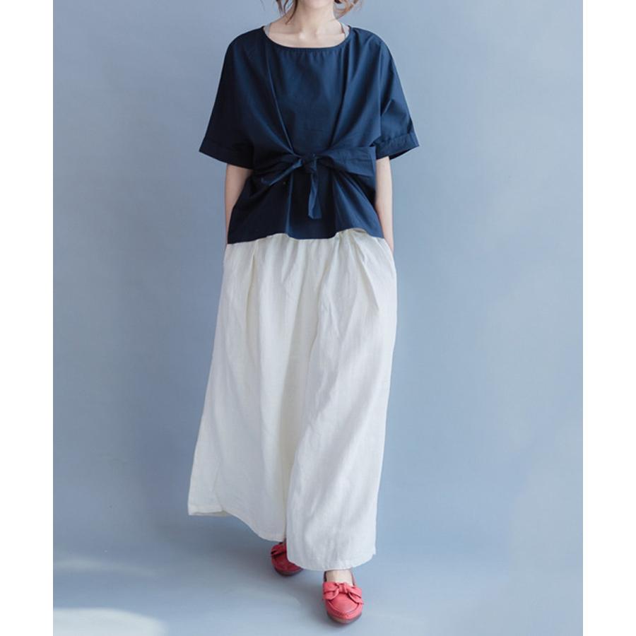 コットンワイドパンツ シャンブレー デニム ワイドパンツ ロングワイドパンツ ガウチョ レディース ガウチョパンツ　ベイカーパンツ |  | 03