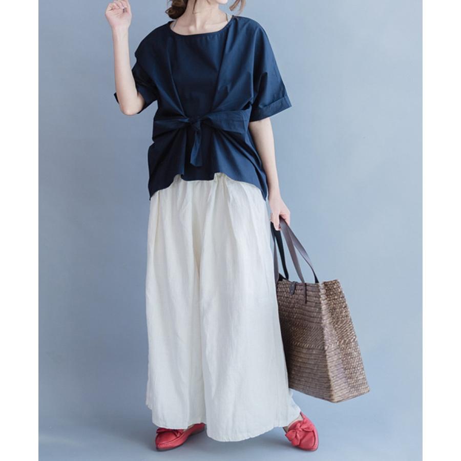 コットンワイドパンツ シャンブレー デニム ワイドパンツ ロングワイドパンツ ガウチョ レディース ガウチョパンツ　ベイカーパンツ |  | 04