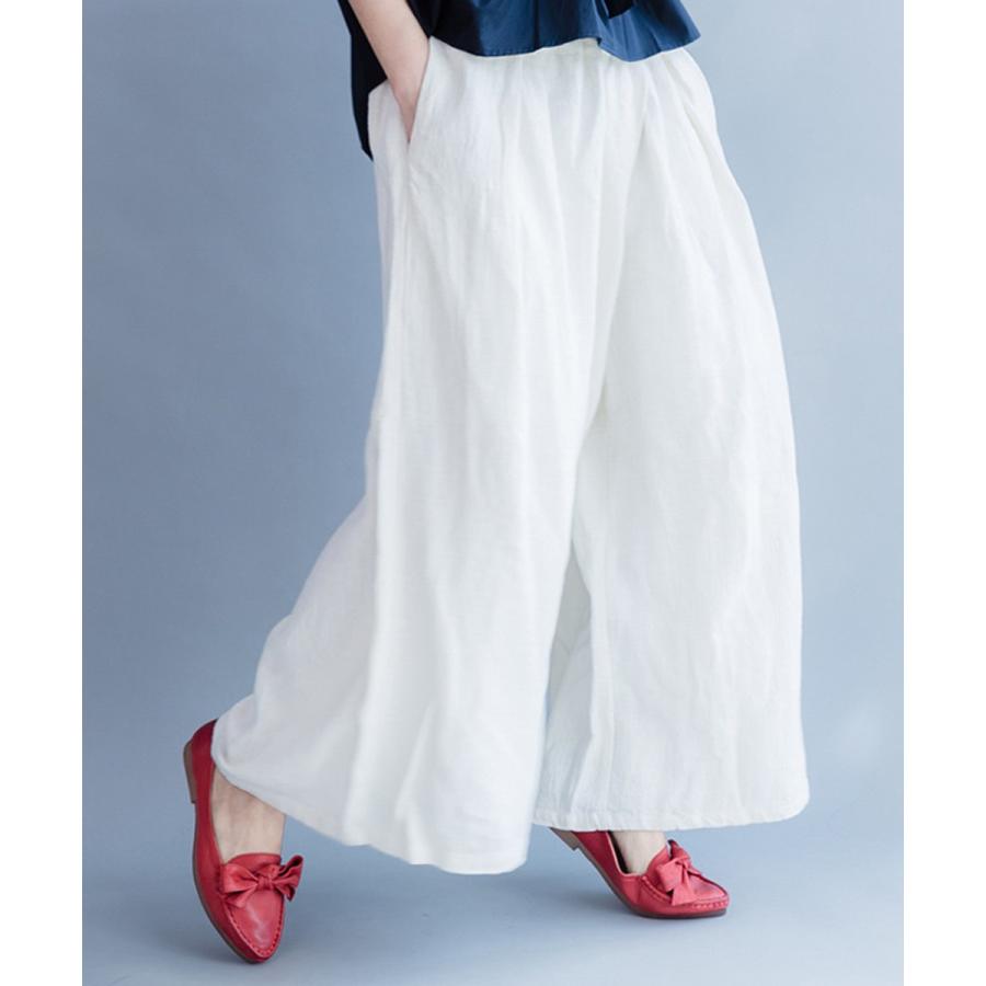 コットンワイドパンツ シャンブレー デニム ワイドパンツ ロングワイドパンツ ガウチョ レディース ガウチョパンツ　ベイカーパンツ |  | 05