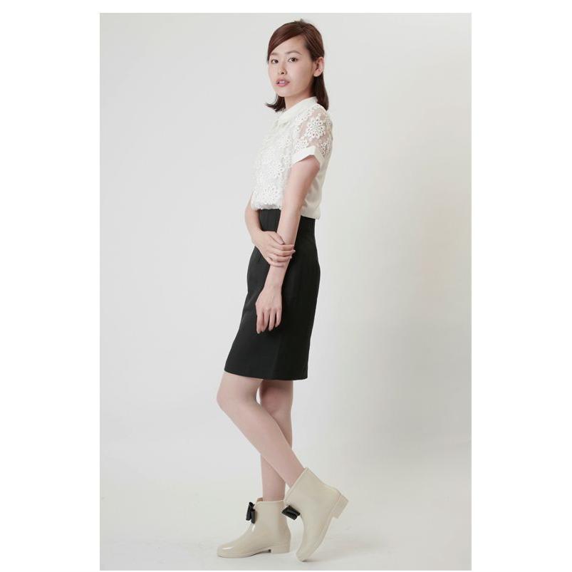 レインブーツ レディース バイカラーフロントリボンショートレインブーツ |  | 02