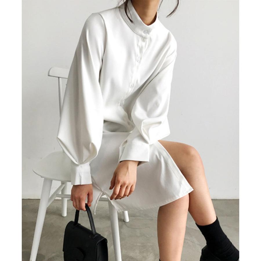 シャツワンピース 長袖 ロングシャツ レディース ワンピース ロング ロングワンピース 綿 コットン 立ち襟 羽織り ガウン 涼しい　おしゃれ 大人可愛い |  | 04