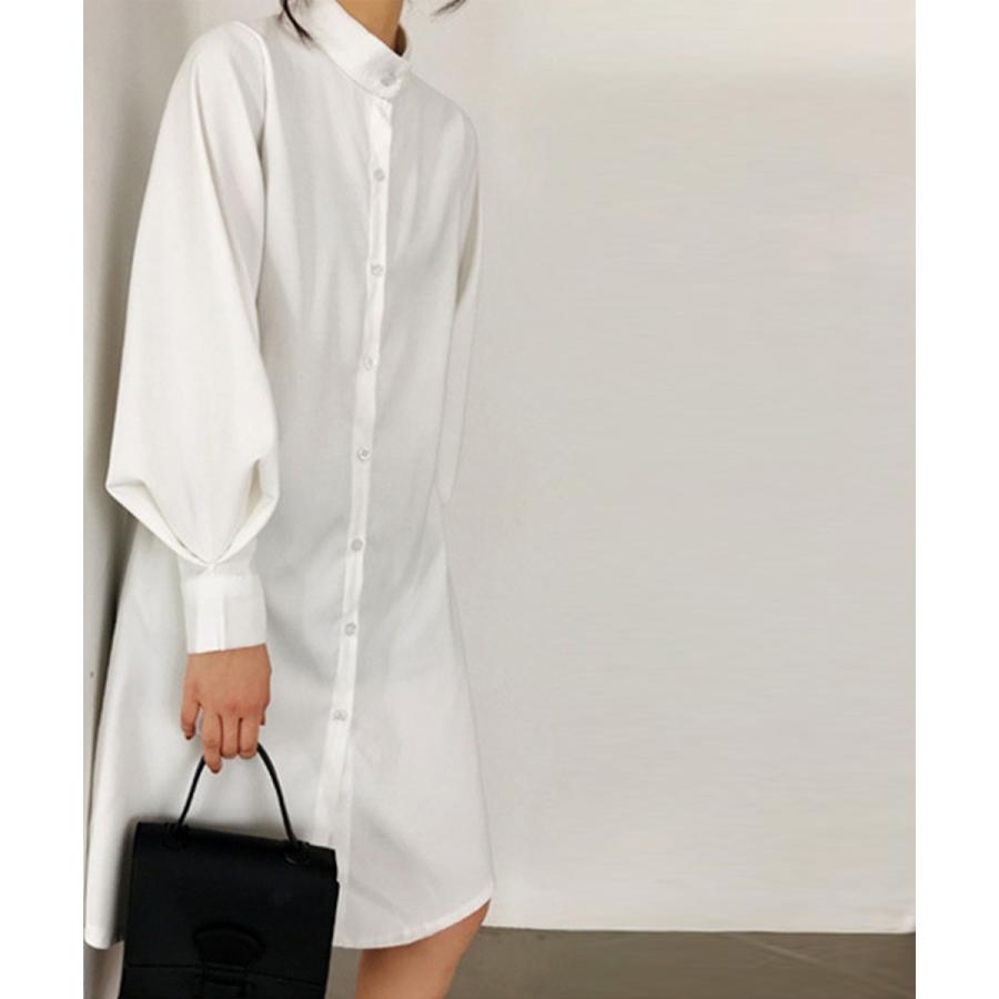 シャツワンピース 長袖 ロングシャツ レディース ワンピース ロング ロングワンピース 綿 コットン 立ち襟 羽織り ガウン 涼しい　おしゃれ 大人可愛い |  | 01