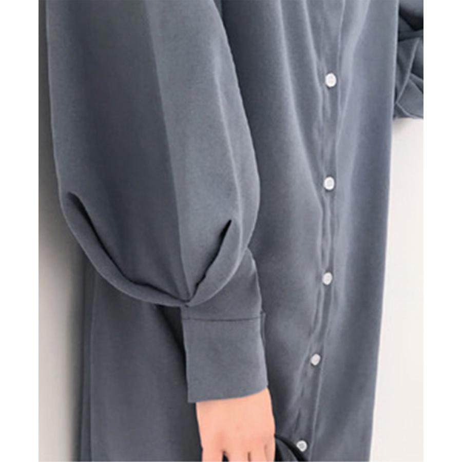 シャツワンピース 長袖 ロングシャツ レディース ワンピース ロング ロングワンピース 綿 コットン 立ち襟 羽織り ガウン 涼しい　おしゃれ 大人可愛い |  | 16