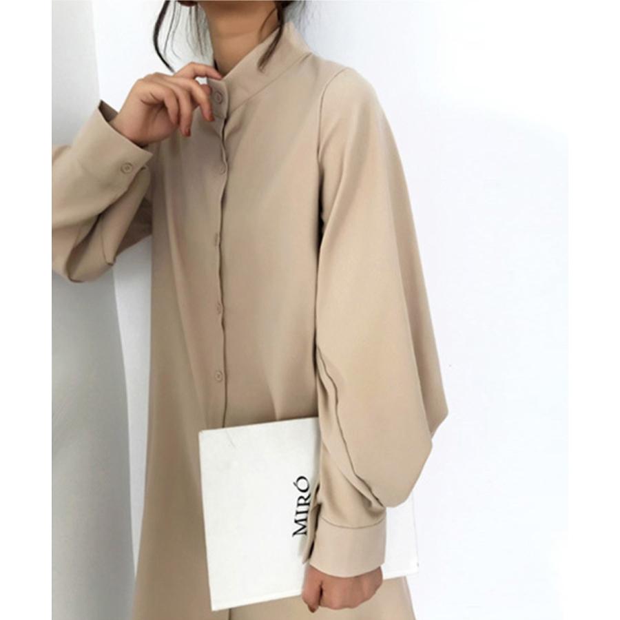 シャツワンピース 長袖 ロングシャツ レディース ワンピース ロング ロングワンピース 綿 コットン 立ち襟 羽織り ガウン 涼しい　おしゃれ 大人可愛い |  | 19