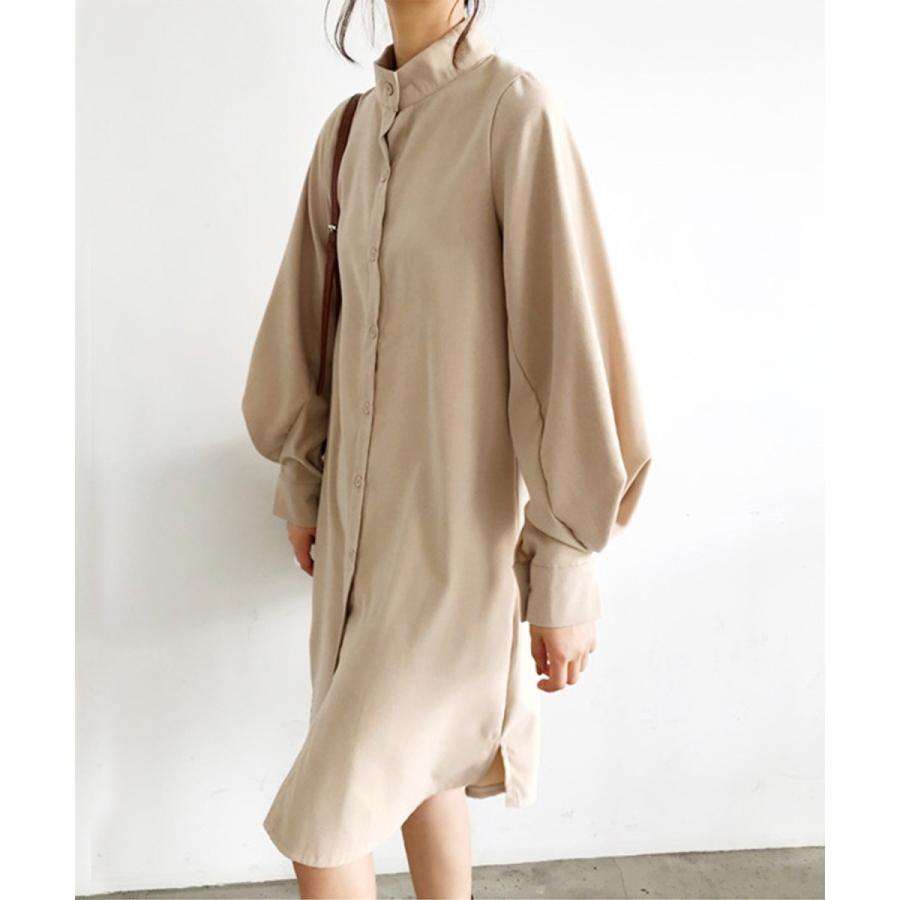 シャツワンピース 長袖 ロングシャツ レディース ワンピース ロング ロングワンピース 綿 コットン 立ち襟 羽織り ガウン 涼しい　おしゃれ 大人可愛い |  | 05