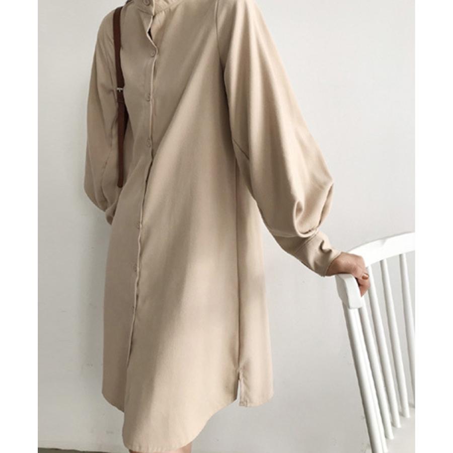シャツワンピース 長袖 ロングシャツ レディース ワンピース ロング ロングワンピース 綿 コットン 立ち襟 羽織り ガウン 涼しい　おしゃれ 大人可愛い |  | 07