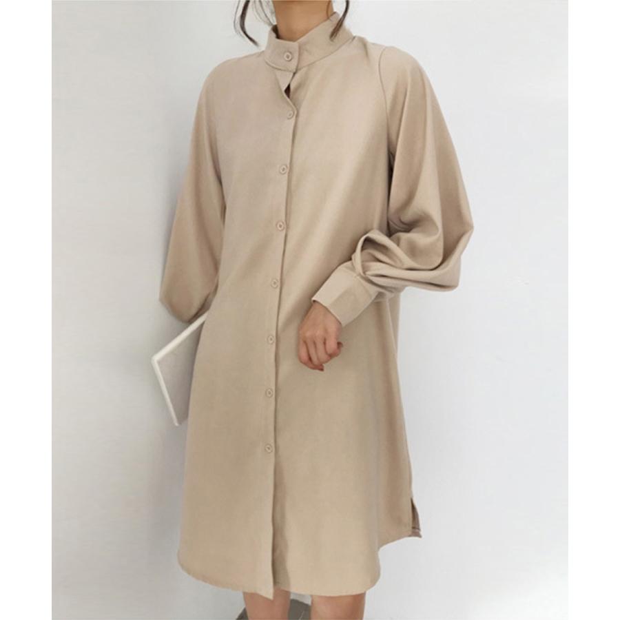 シャツワンピース 長袖 ロングシャツ レディース ワンピース ロング ロングワンピース 綿 コットン 立ち襟 羽織り ガウン 涼しい　おしゃれ 大人可愛い |  | 09