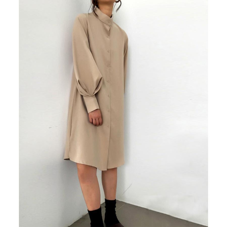 シャツワンピース 長袖 ロングシャツ レディース ワンピース ロング ロングワンピース 綿 コットン 立ち襟 羽織り ガウン 涼しい　おしゃれ 大人可愛い |  | 11