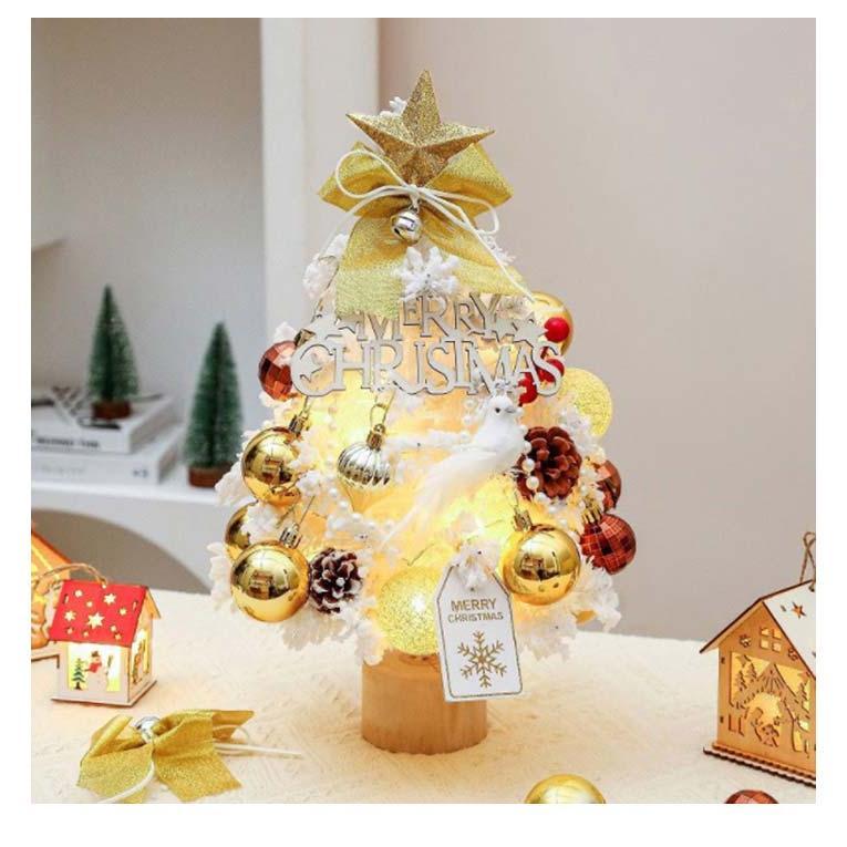 卓上 電池付属 45cm クリスマス 卓上 LEDライト付き キラキラ 飾り 雰囲気満々 テーブル クリスマスツリー ミニツリー 北欧風 お洒落 おし | ブランド登録なし | 10