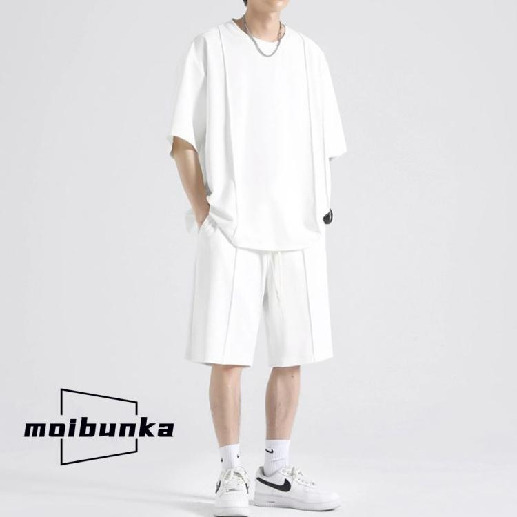 接触冷感 セット メンズ 半袖 Tシャツ ハーフパンツ セットアップ 夏用