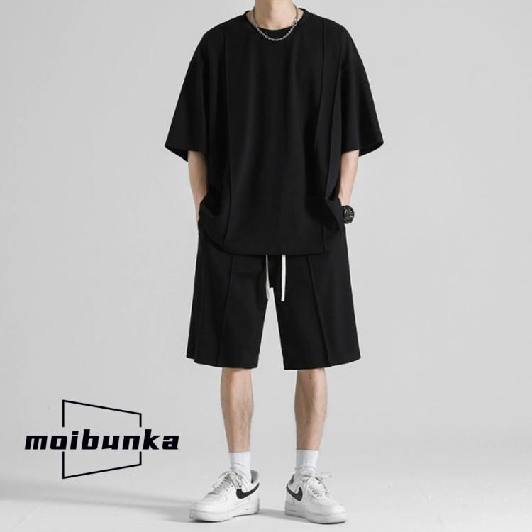 接触冷感 セット メンズ 半袖 Tシャツ ハーフパンツ セットアップ 夏用
