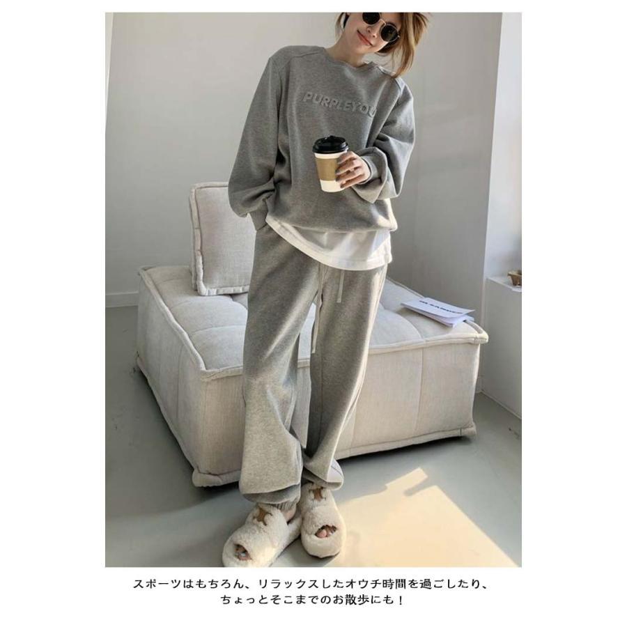 スウェット上下セット レディース 運動着 スウェットパンツ スエット ルームウェア 長袖 トレーナー スウェット上下セット セットアップ ロングパンツ |  | 09