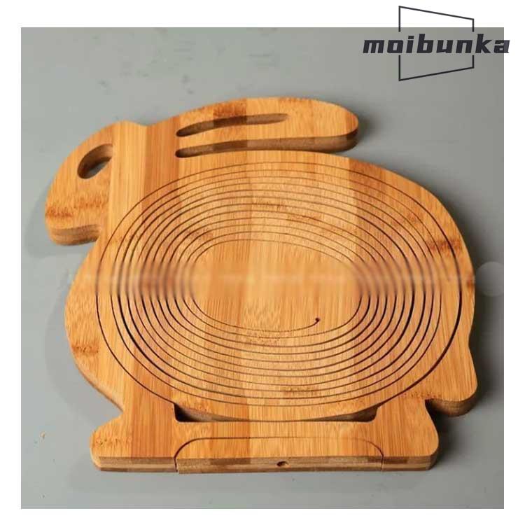 バスケット りんごバスケット 小物入れ 収納家具 北欧 鍋敷き 木製