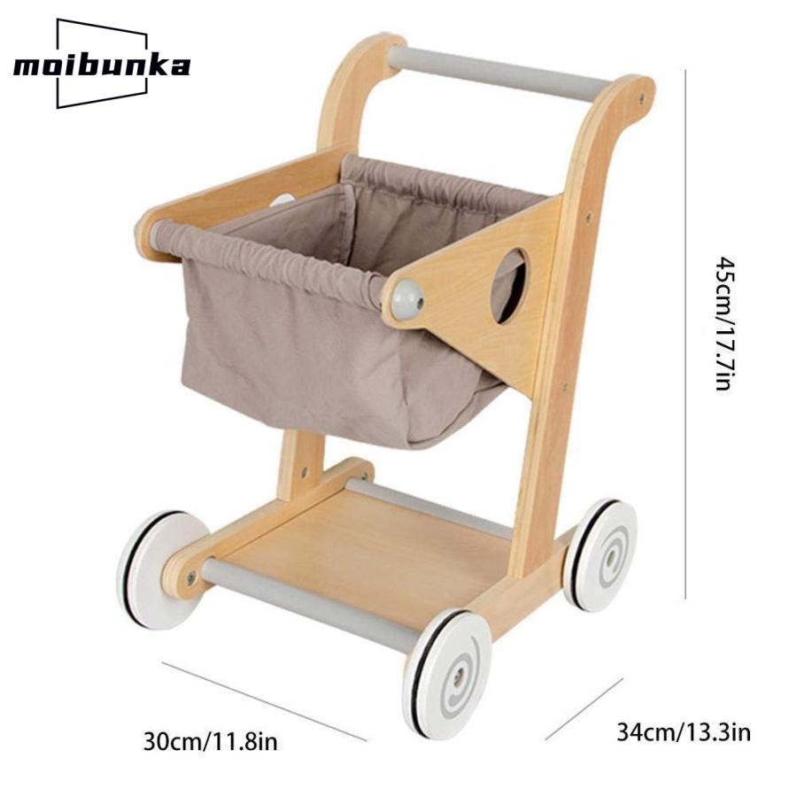 ショッピングカート 子供用 はじめての手押し車 赤ちゃん 木製 4輪