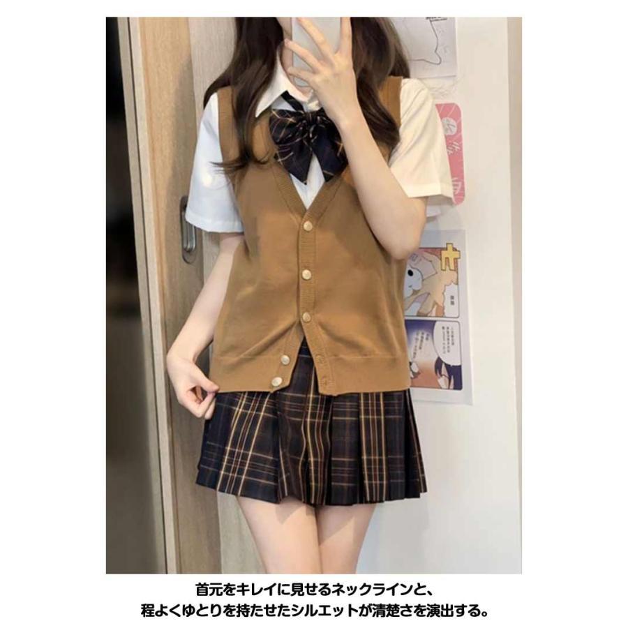 スクールベスト ニットベスト Vネック 袖なし スクールベスト 制服 無地 高校生 ノースリーブ 学生服 前開き レディース ニット 女子校生 トップ |  | 10