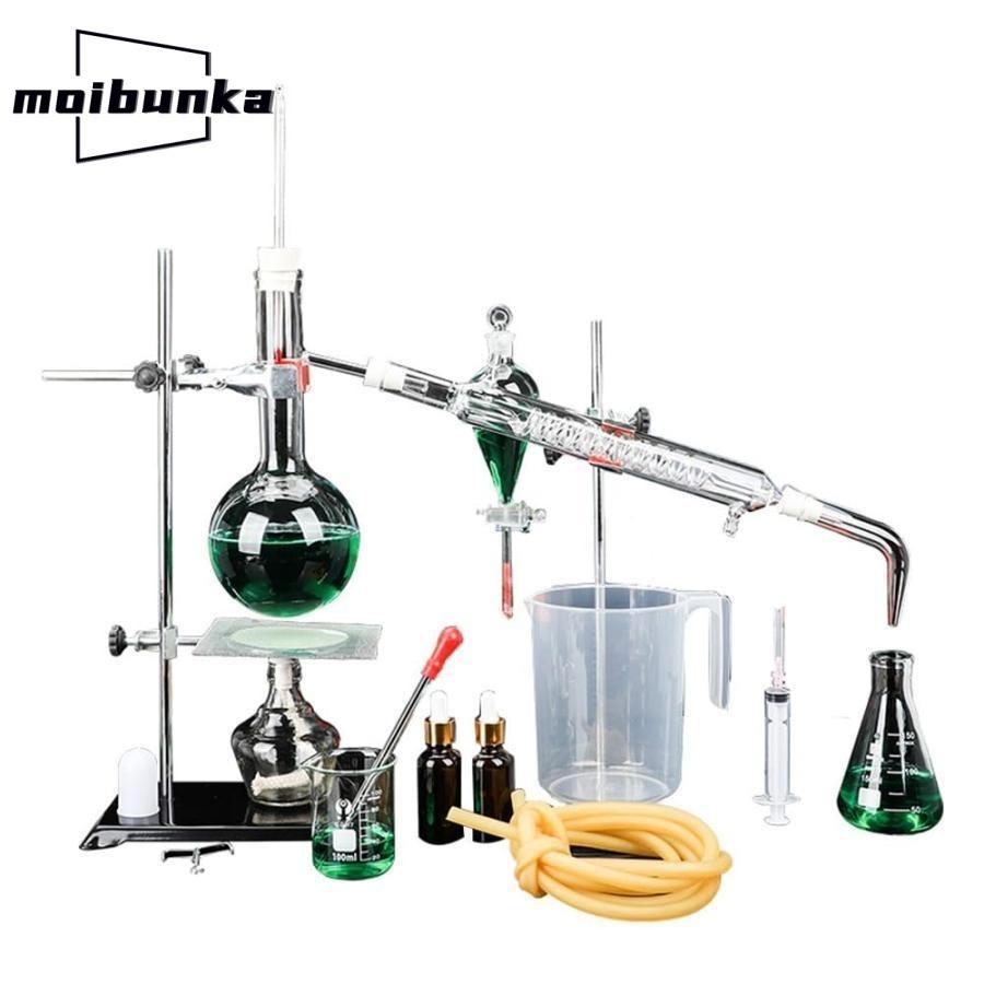 実験室用蒸留ユニット 小型蒸留ユニットキット 化学実験器具 フルガラス蒸留器 エッセンシャルオイル抽出ユニット 500ML 1000ML クローバー株式会社 化学実験室教育機器 エッセンシ 実験室用蒸留ユニット 小型蒸留ユニットキット 化学実験器具 フル