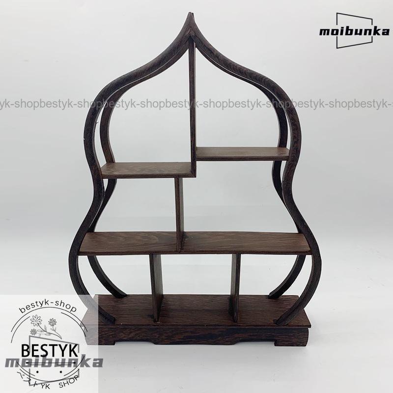 飾り棚 おしゃれ アジアン 伝統的 小物 陶器 古風 和風 和家具 違い棚