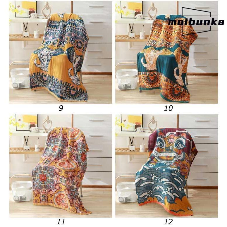 ブランケット タオルブランケット ジャガード マルチ柄 総柄 北欧