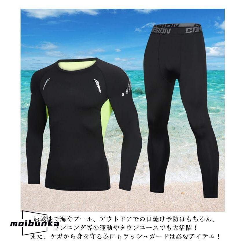 水着 メンズ フィットネス水着 ラッシュガード 上下セット 半袖/長袖