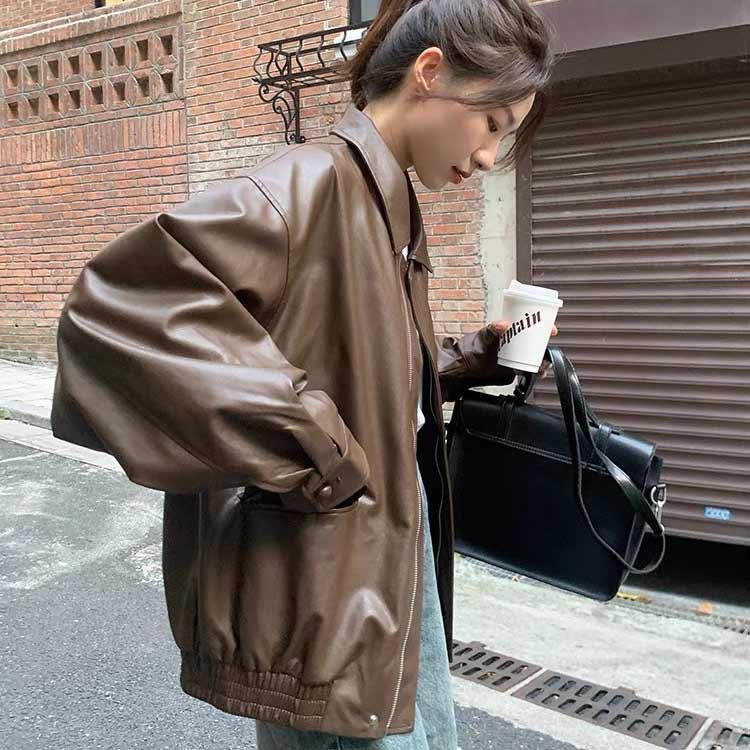 レディース ブルゾン 革ジャン ジャケット コート フェイクレザー