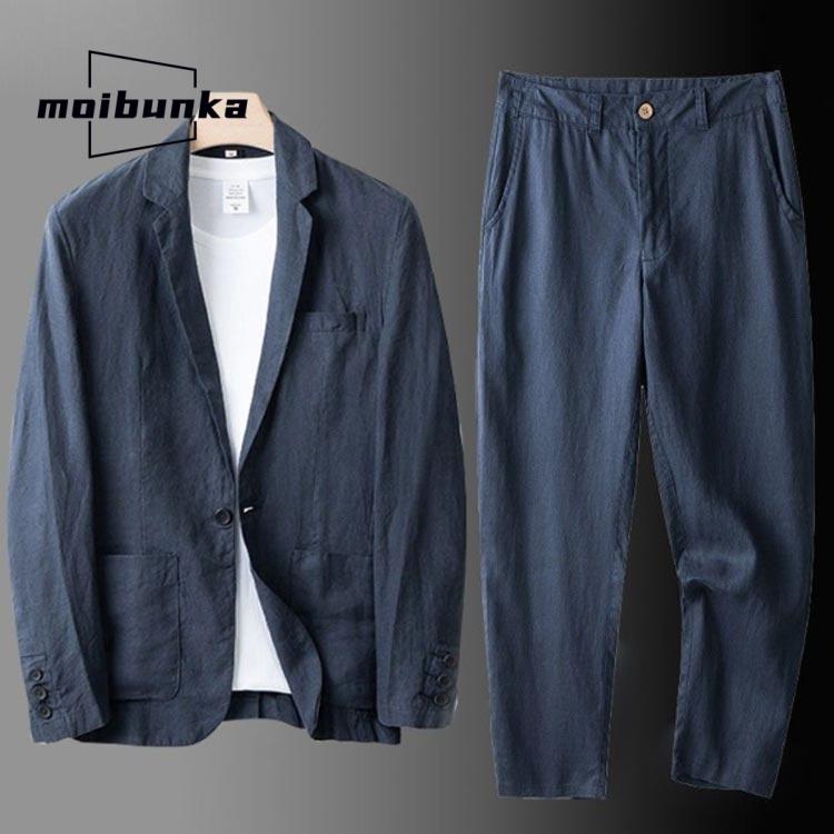 ad メンズファッション 麻セットアップ スーツ メンズ テーラード