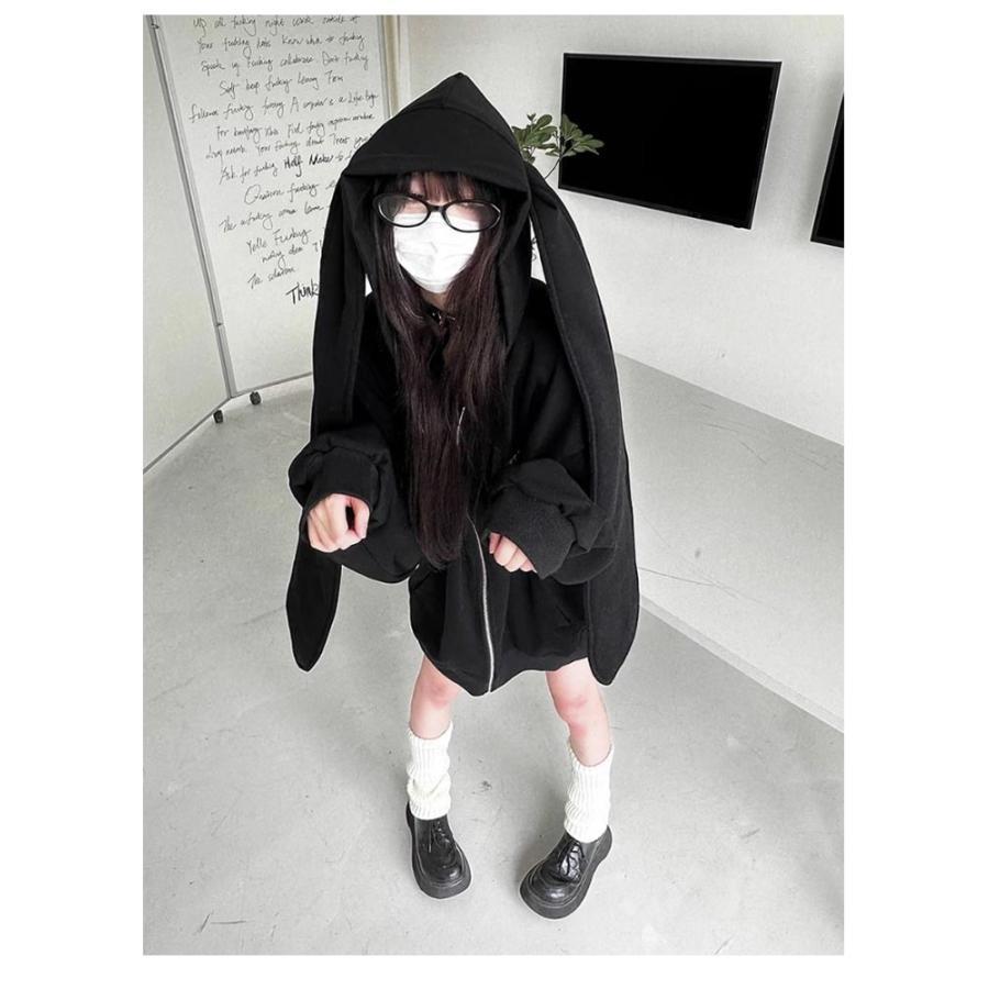 月のうさぎ様　ロングスカート、パンダジップパーカーおまとめ パーカー レディース ゆったり ジップアップパーカー フード付き うさ