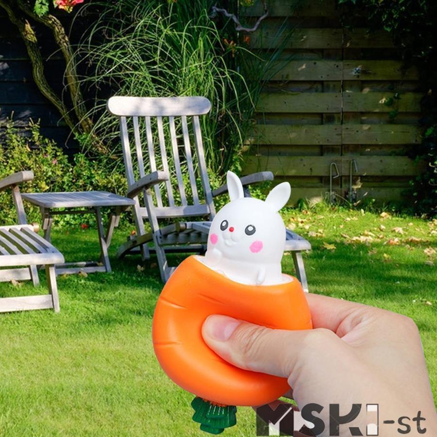 スクイーズ ストレス解消グッズ 動物 3個セット にんじんうさぎ 握る