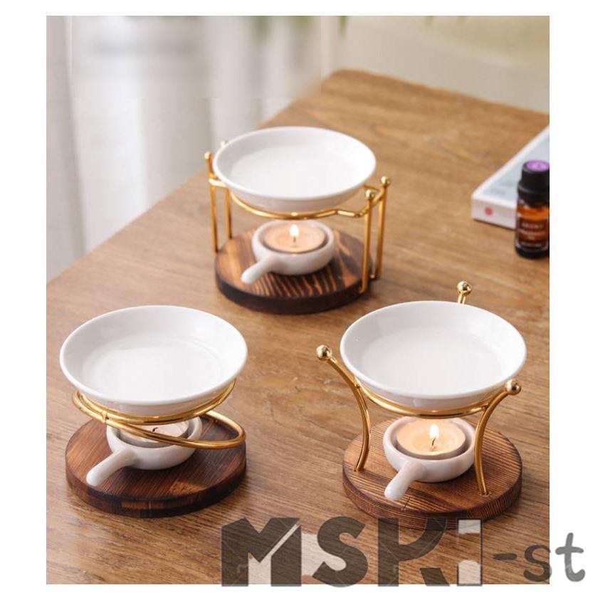 スタンド 茶香炉 アロマ炉 陶器 木製 アロマキャンドルホルダー アロマ炉 香りの燭台 アロマランプ アロマキャンドルホルダー オイルランプ キャンド | ブランド登録なし | 15