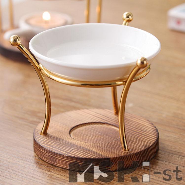 スタンド 茶香炉 アロマ炉 陶器 木製 アロマキャンドルホルダー アロマ炉 香りの燭台 アロマランプ アロマキャンドルホルダー オイルランプ キャンド | ブランド登録なし | 01