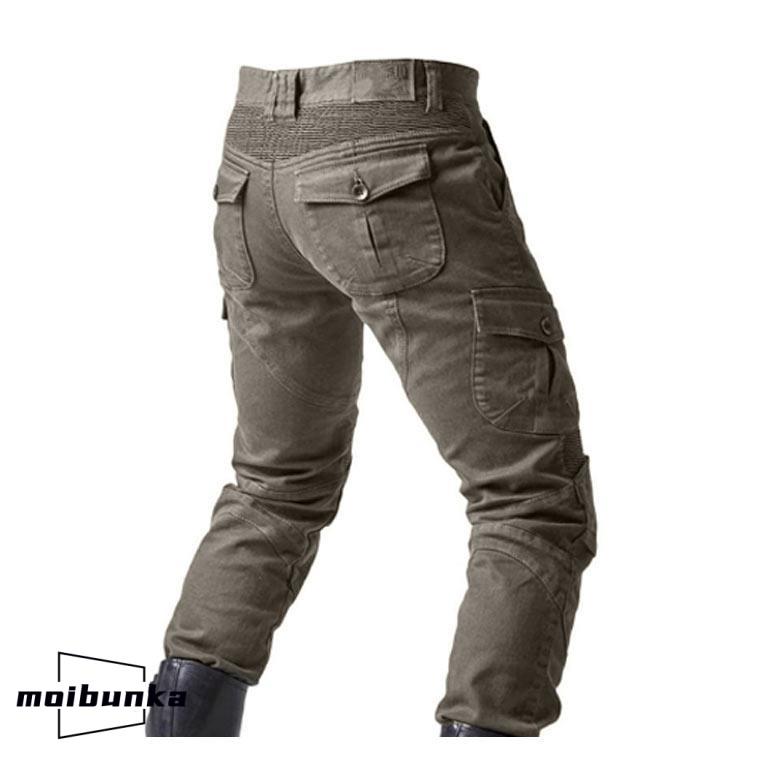 バイクパンツ メンズ バイクズボン 膝パッド付き デニムパンツ