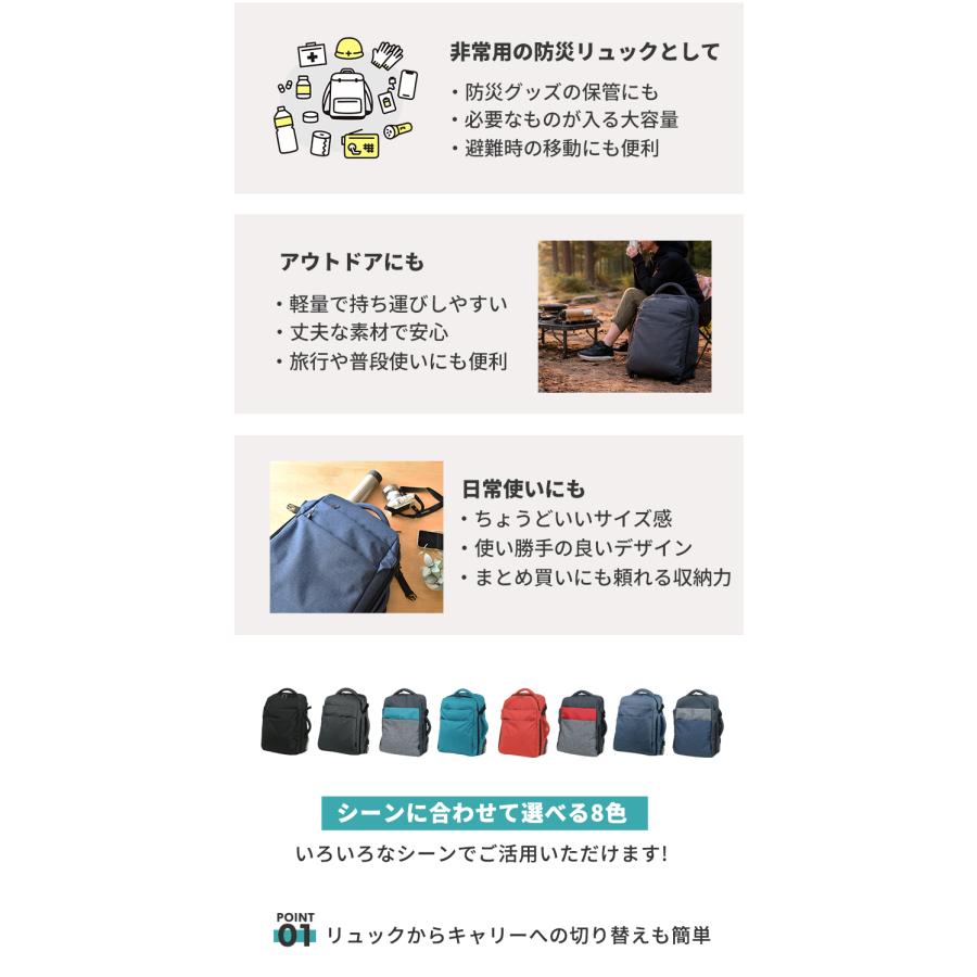 リュックキャリー キャリーバッグ M Mサイズ 機内持ち込み 軽量 多機能 撥水 大容量 1泊 2泊 3way 防災バッグ ブランド | MOIERG | 11