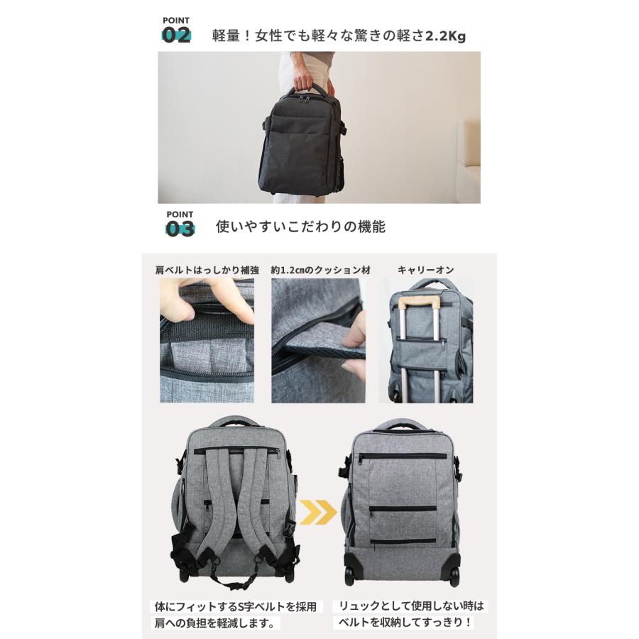 モアエルグ　リュックキャリー 機内持ち込み Sサイズ ダークグレー 3年保証 リュック リュックキャリー 機内持ち込み Sサイズ キャリー
