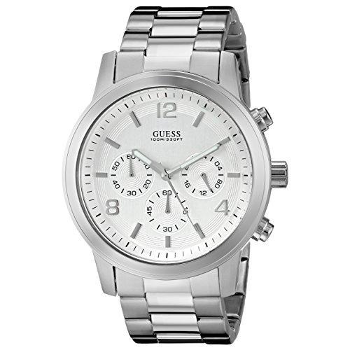 正規品 Guessメンズug1シルバートーンステンレススチールwatch Triple Linkブレスレット With ネックレス ペンダント