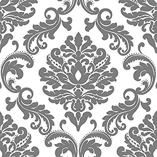 Brewster アリエル ダマスク柄の剥がして貼り付ける壁紙 ダマスク柄の剥がして貼り