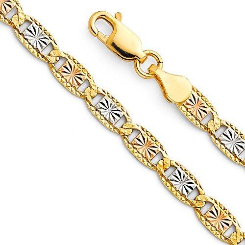 14 K 3色ゴールドソリッド3 Mm アウトドア キャンプ 登山 Valentino Star エッジダイヤモンドカットチェーンブレスレットwith Lobster Claw Clasp 7 5 ダブルクォーテ Clasp 7 5 ダブルクォーテ B00ze194lqならショッピング ランキングや口コミも豊富なネット通販