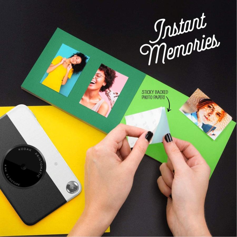 21秋冬新作 カメラ プリント インスタント デジタル Printomatic Kodak ブラック 思い出を瞬時に印刷 ステッカー ペーパー フォト 2x3 Zink フィルムスキャナー Proksi Si