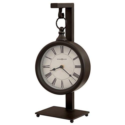 結婚祝い Howard Miller Loman Mantel Clock 635-200_Metal Antique Black Finished%cira Rustic Clock Hangs on 14.25-inch Stand%cira Distessed Black Roman Num 掛け時計、壁掛け時計