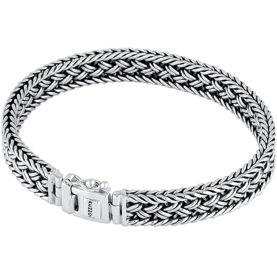 買取り実績 Kuzzoi ブッダシルバーブレスレットメンズ ハンドメイドビザンチンチェーンブレスレットリアルソリッド925スターリングシルバー ラグジュアリ 二つ折り財布