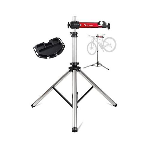 在庫処分大特価 Biking West 自転車修理スタンド 公園ツール修理スタンド 延長可能な三脚ベース 85ポンド 家庭の機械用 調節可能な折りたたみ式自転車メンテナンスラック サーフボードフィン Proksi Si