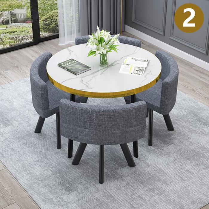 秋冬の主役◎ 大理石柄の様な 丸型デザイン 応接セット 会議用テーブル ミーティングテーブル 会議机 商談役員簡易応接 会議用 集会用 【M8287237724】(29652円)