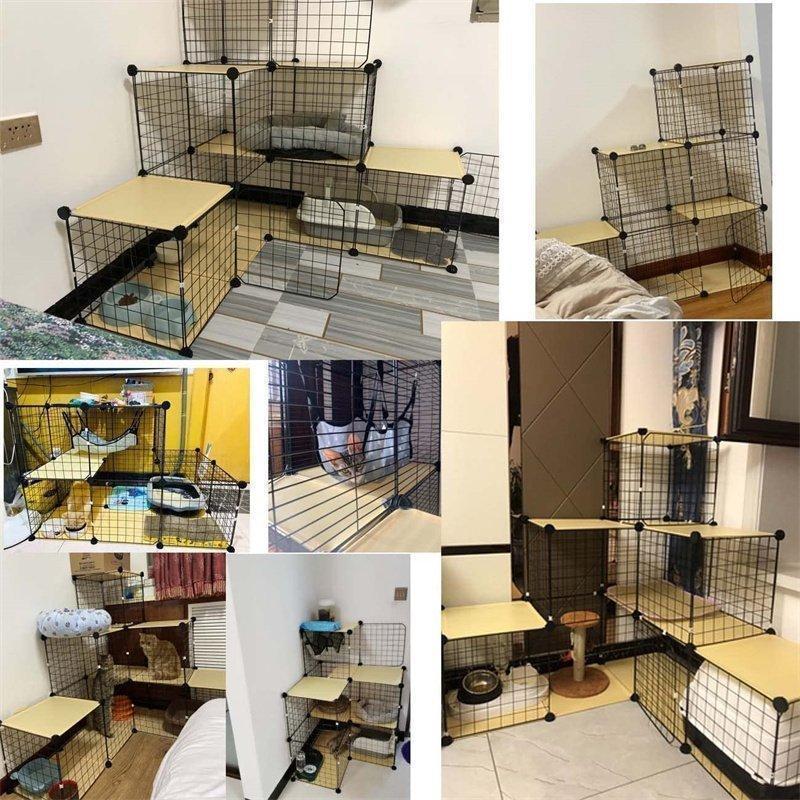 ★最終価格★ 猫ケージ 大型 折りたたみ キャットケージ ワイド扉 多頭飼い 脱走防止 3段 組み替え自由 おしゃれ 猫 ケージ ペットケージ 保護 (Color : グリッド) 【1914954780】(10631円)