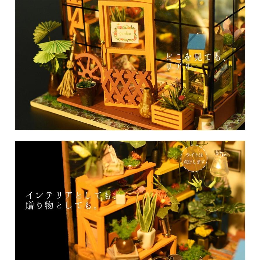 ドールハウス ミニチュア 手作りキットセット おしゃれなお店 LEDライト付属 ( ビニールハウスの花屋さん )｜moin-moin｜02