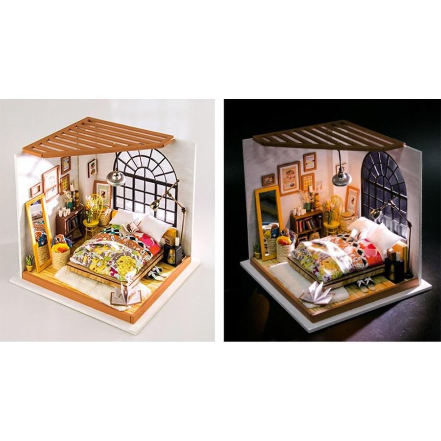 ドールハウス ミニチュア 手作りキットセット おしゃれな北欧インテリア Ledライト付属 星空が見えるベッドルーム d3 ドールハウスと雑貨 Moin Moin 通販 Yahoo ショッピング