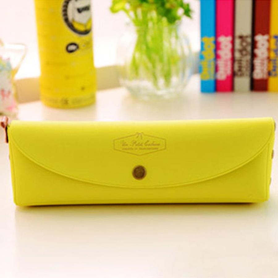 ペンケース スリム シンプル カラフル 小物入れ 化粧ポーチ スタンプ ペン1本 セット イエロー pen6 ドールハウスと雑貨 Moin Moin 通販 Yahoo ショッピング