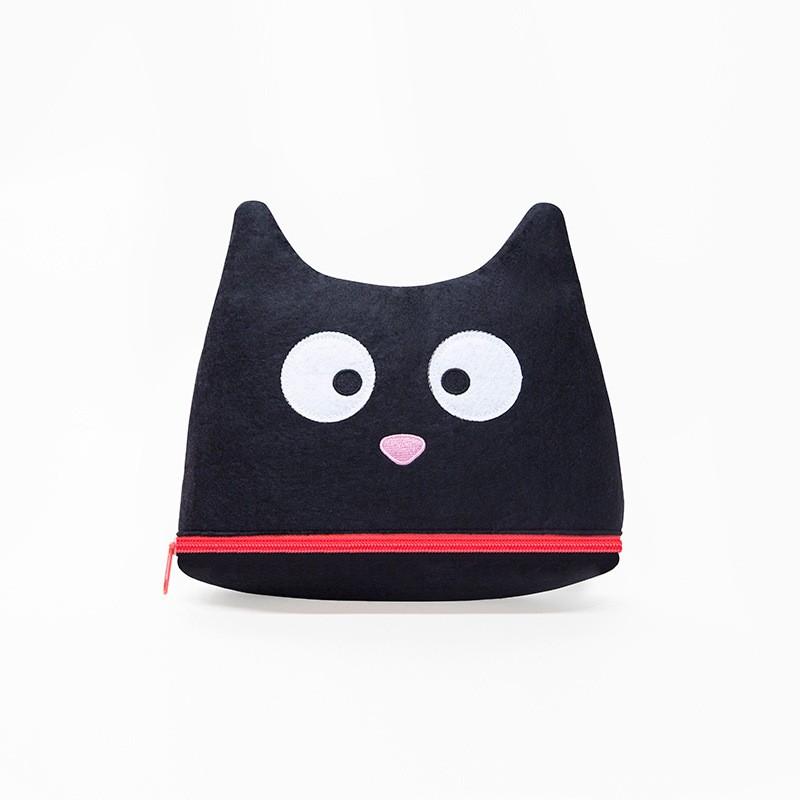 化粧 ポーチ メイク ケース 猫 フェイス お口がチャック フェルト 大容量 ブラック mp39 ドールハウスと雑貨 Moin Moin 通販 Yahoo ショッピング