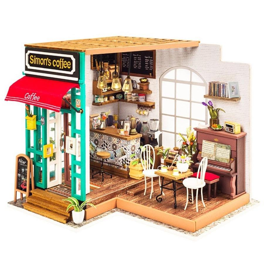 ドールハウス ミニチュア 手作りキットセット おしゃれなお店 Ledライト付属 ピアノの生演奏が楽しめるカフェ dh86 ドールハウスと雑貨 Moin Moin 通販 Yahoo ショッピング