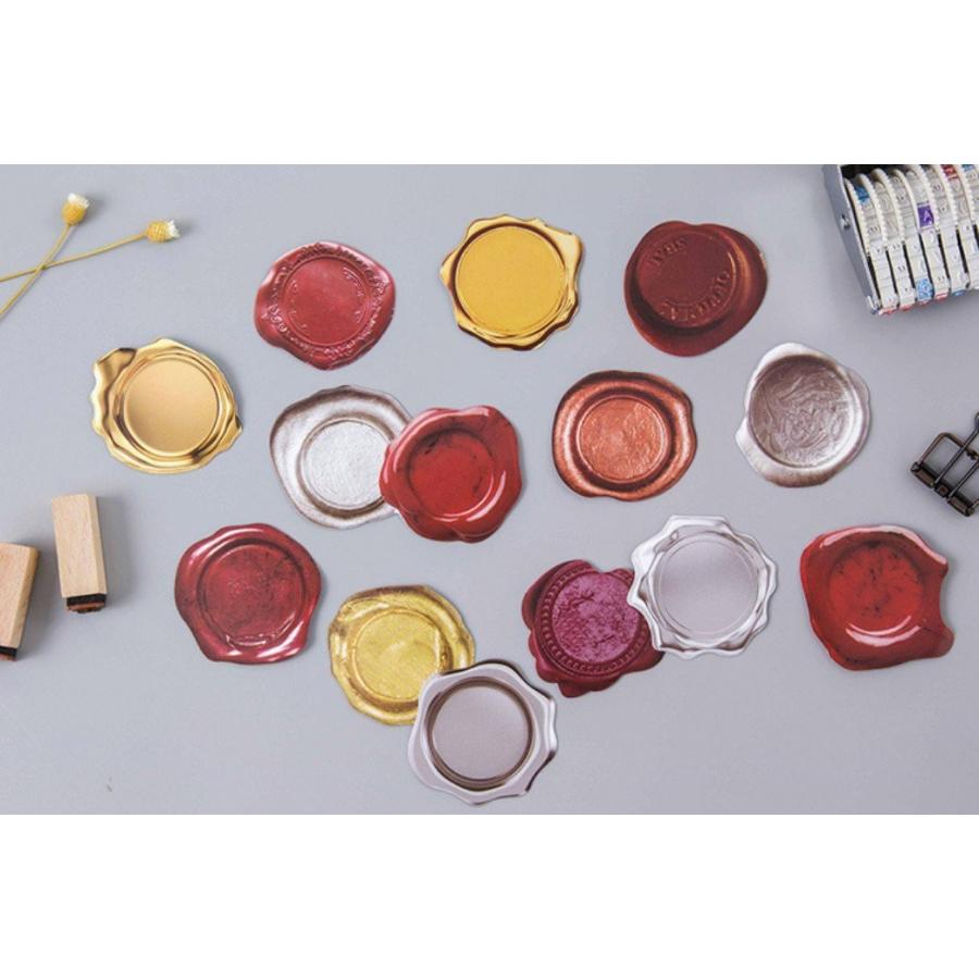 シールシーリング ワックス スタンプ 風 ろう 封蝋 レッド ゴールド
